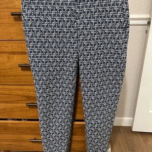 Banana Republic Navy and White Patterned Pants